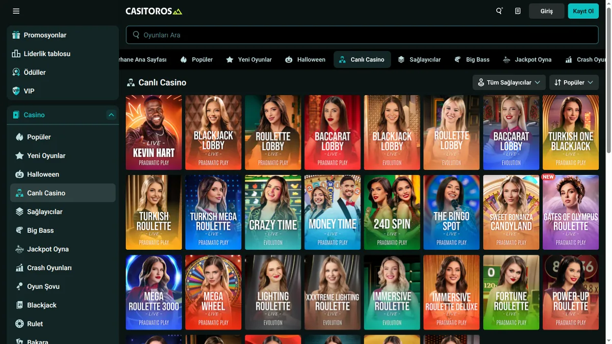 Canlı Casino ve Masa Oyunları